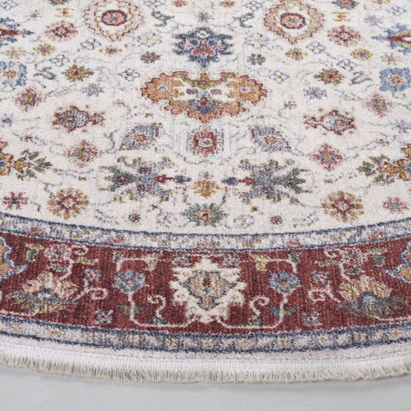 Safavieh Lauren Ralph Traditional Power Loomed Area Rug in Polyester Cotton Blend for Large Rooms 6'-7" x 6'-7" Round LRL1403A-7R