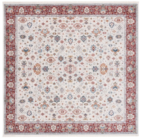 Safavieh Lauren Ralph Traditional Power Loomed Area Rug in Polyester Cotton Blend for Large Rooms 6'-7" x 6'-7" Square LRL1403A-7SQ