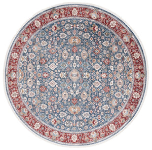 Safavieh Lauren Ralph Power-Loomed Polyester Cotton Blend Traditional Area Rug for Living Room 6'-7" x 6'-7" Round LRL1403M-7R