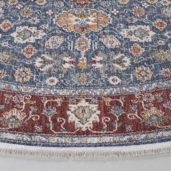 Safavieh Lauren Ralph Power-Loomed Polyester Cotton Blend Traditional Area Rug for Living Room 6'-7" x 6'-7" Round LRL1403M-7R