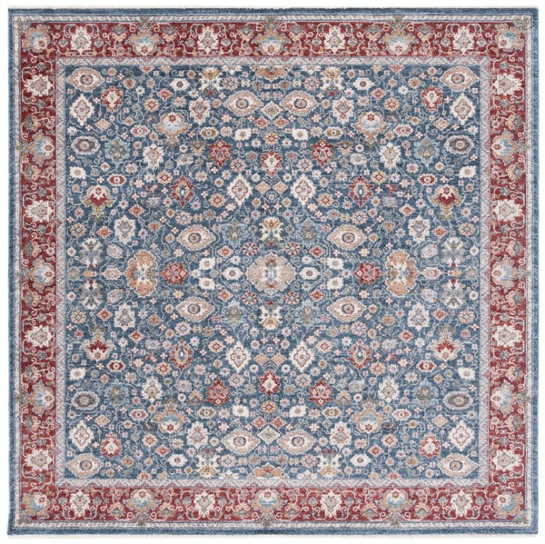 Safavieh Lauren Ralph Power-Loomed Polyester Cotton Blend Traditional Area Rug for Living Room 6'-7" x 6'-7" Square LRL1403M-7SQ