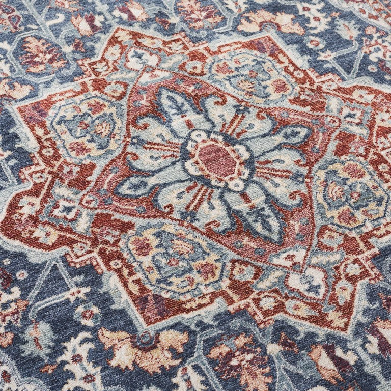 Safavieh Lrl Kinnaird Turkish Heritage Accent Rug Navy Red Ivory Traditional Entryway Decor 6'-7" x 6'-7" Square LRL1411N-7SQ