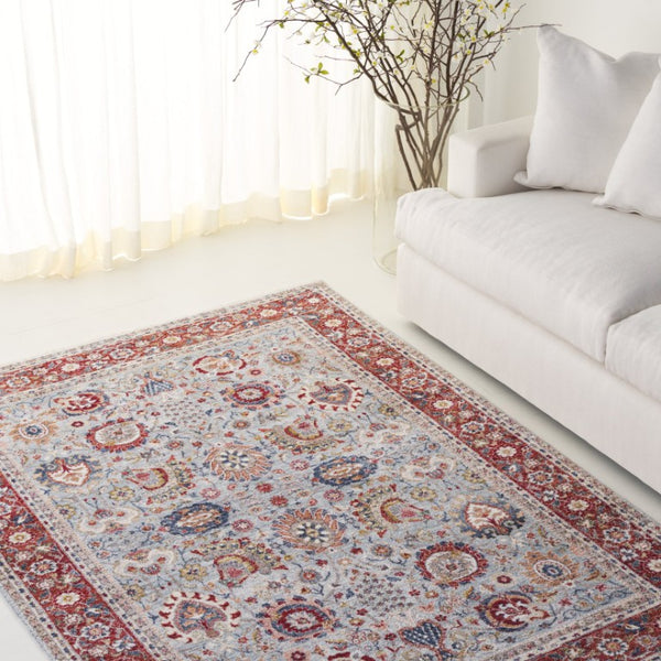 Safavieh Lrl Medallion Accent Rug Space-Dyed Polyester Traditional Floral for Entryways and Cozy Nooks 6'-0" x 9'-2" LRL1412F-6