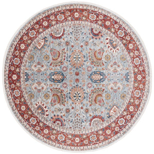 Safavieh Lrl Medallion Accent Rug Space-Dyed Polyester Traditional Floral for Entryways and Cozy Nooks 6'-7" x 6'-7" Round LRL1412F-7R