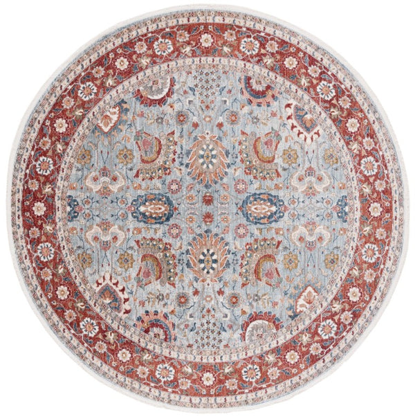 Safavieh Lrl Medallion Accent Rug Space-Dyed Polyester Traditional Floral for Entryways and Cozy Nooks 6'-7" x 6'-7" Round LRL1412F-7R