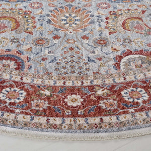 Safavieh Lrl Medallion Accent Rug Space-Dyed Polyester Traditional Floral for Entryways and Cozy Nooks 6'-7" x 6'-7" Round LRL1412F-7R