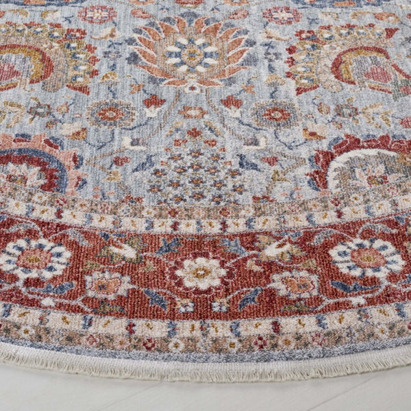Safavieh Lrl Medallion Accent Rug Space-Dyed Polyester Traditional Floral for Entryways and Cozy Nooks 6'-7" x 6'-7" Round LRL1412F-7R