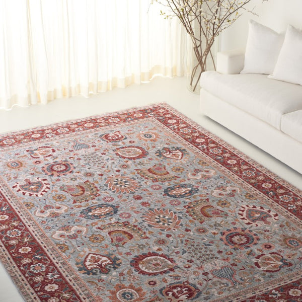 Safavieh Lrl Medallion Accent Rug Space-Dyed Polyester Traditional Floral for Entryways and Cozy Nooks 9'-0" x 12'-6" LRL1412F-9