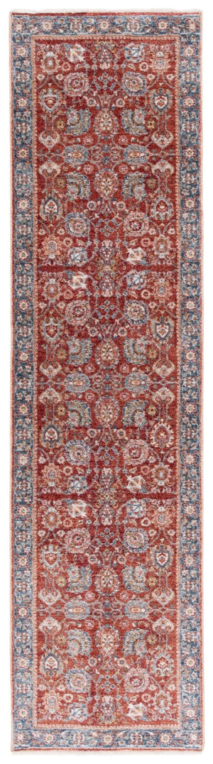 Safavieh Lrl Manley Traditional Runner Rug in Bold Red Navy Ivory for Entryways and Hallways 2'-0" x 8'-0" LRL1412P-28