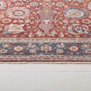 Safavieh Lrl Manley Traditional Runner Rug in Bold Red Navy Ivory for Entryways and Hallways 4'-0" x 6'-0" LRL1412P-4