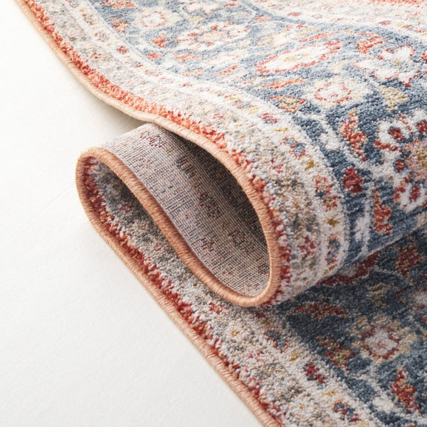 Safavieh Lrl Manley Traditional Runner Rug in Bold Red Navy Ivory for Entryways and Hallways 4'-0" x 6'-0" LRL1412P-4