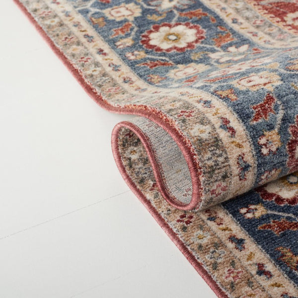 Safavieh Lrl Manley Traditional Runner Rug in Bold Red Navy Ivory for Entryways and Hallways 5'-0" x 7'-0" LRL1412P-5