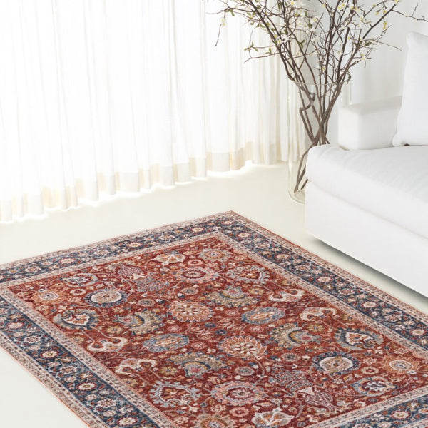 Safavieh Lrl Manley Traditional Runner Rug in Bold Red Navy Ivory for Entryways and Hallways 6'-0" x 9'-2" LRL1412P-6