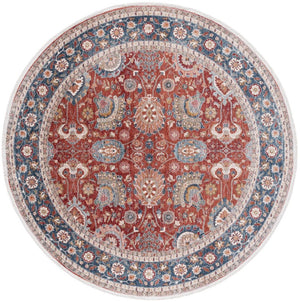 Safavieh Lrl Manley Traditional Runner Rug in Bold Red Navy Ivory for Entryways and Hallways 6'-7" x 6'-7" Round LRL1412P-7R