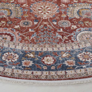 Safavieh Lrl Manley Traditional Runner Rug in Bold Red Navy Ivory for Entryways and Hallways 6'-7" x 6'-7" Round LRL1412P-7R