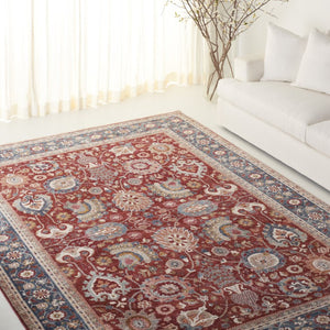 Safavieh Lrl Manley Traditional Runner Rug in Bold Red Navy Ivory for Entryways and Hallways 8'-0" x 10'-2" LRL1412P-8