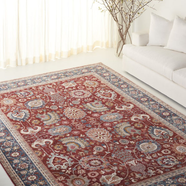 Safavieh Lrl Manley Traditional Runner Rug in Bold Red Navy Ivory for Entryways and Hallways 8'-0" x 10'-2" LRL1412P-8