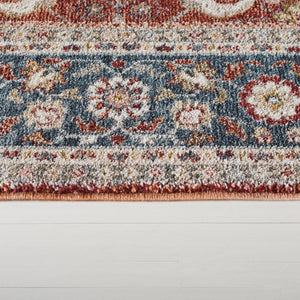 Safavieh Lrl Manley Traditional Runner Rug in Bold Red Navy Ivory for Entryways and Hallways 9'-0" x 12'-6" LRL1412P-9