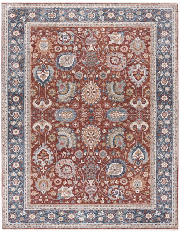 Safavieh Lrl Manley Traditional Runner Rug in Bold Red Navy Ivory for Entryways and Hallways 9'-0" x 12'-6" LRL1412P-9
