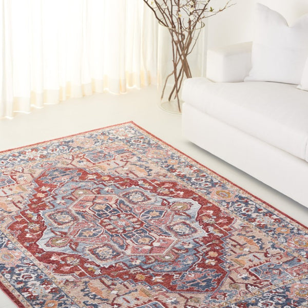 Safavieh Lrl Newtown Persian Floral Runner Spacedyed Polyester Hallway Rug Made in Turkey 6'-0" x 9'-2" LRL1413B-6