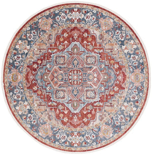 Safavieh Lrl Newtown Persian Floral Runner Spacedyed Polyester Hallway Rug Made in Turkey 6'-7" x 6'-7" - Round LRL1413B-7R