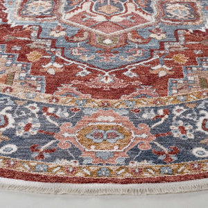 Safavieh Lrl Newtown Persian Floral Runner Spacedyed Polyester Hallway Rug Made in Turkey 6'-7" x 6'-7" - Round LRL1413B-7R