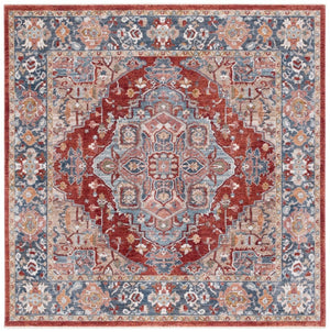 Safavieh Lrl Newtown Persian Floral Runner Spacedyed Polyester Hallway Rug Made in Turkey 6'-7" x 6'-7" - Square LRL1413B-7SQ