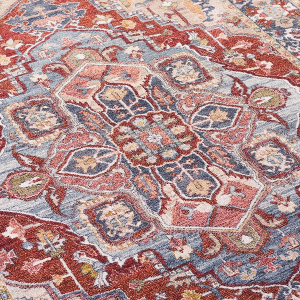 Safavieh Lrl Newtown Persian Floral Runner Spacedyed Polyester Hallway Rug Made in Turkey 8'-0" x 10'-2" LRL1413B-8
