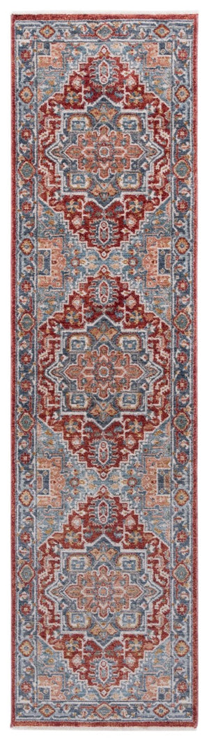 Safavieh Lrl Pemberton Power Loomed Polyester Rug with Heritage Medallion Motifs in Blue and Ivory 2'-0" x 8'-0" LRL1415M-28