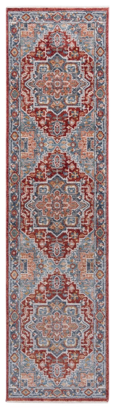 Safavieh Lrl Pemberton Power Loomed Polyester Rug with Heritage Medallion Motifs in Blue and Ivory 2'-0" x 8'-0" LRL1415M-28