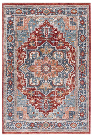Safavieh Lrl Pemberton Power Loomed Polyester Rug with Heritage Medallion Motifs in Blue and Ivory 5'-0" x 8'-0" LRL1415M-5