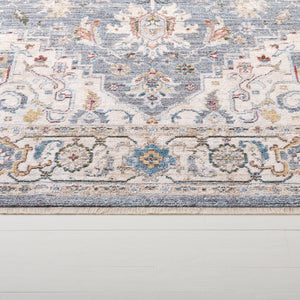 Safavieh Lauren Oversized Blue-Grey & Ivory Rug 8X10, Low-Profile Power-Loomed 1/4" Pile For Living Rooms 8'-0" x 10'-0" LRL1420H-8