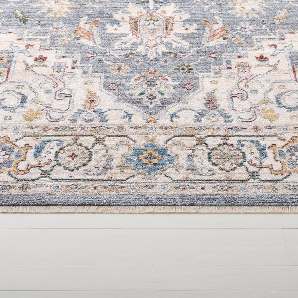 Safavieh Lauren Oversized Blue-Grey & Ivory Rug 8X10, Low-Profile Power-Loomed 1/4" Pile For Living Rooms 8'-0" x 10'-0" LRL1420H-8