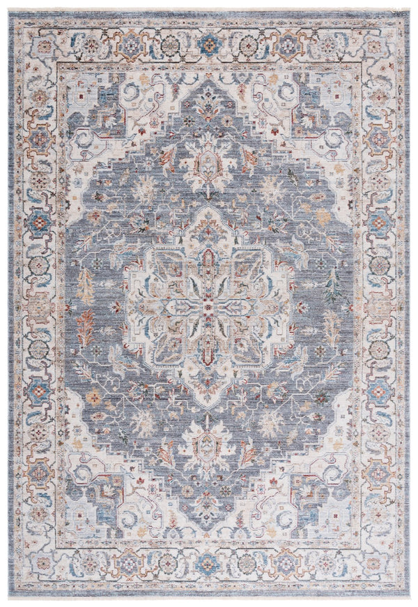 Safavieh Lauren Oversized Blue-Grey & Ivory Rug 8X10, Low-Profile Power-Loomed 1/4" Pile For Living Rooms 8'-0" x 10'-0" LRL1420H-8