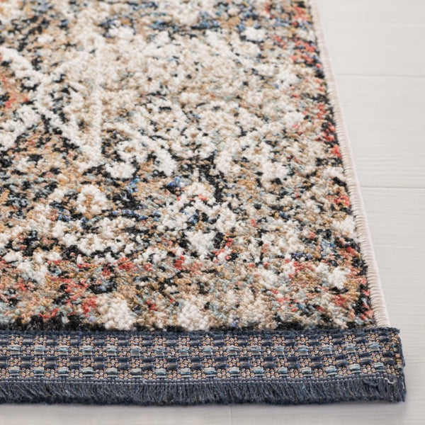 Safavieh Lauren Ralph Power-Loomed Ivory Navy Area Rug Formal Low Pile Living Room 6'-0" x 9'-2" LRL1608A-6