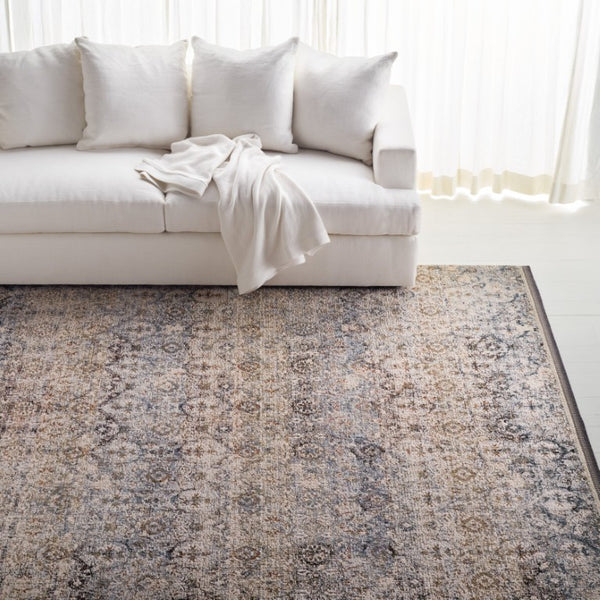 Safavieh Lauren Ralph Medallion Area Rug Ivory Navy Distressed Vintage Transitional Living Room 10'-0" x 14'-0" LRL1614A-10