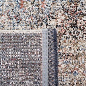 Safavieh Lauren Ralph Medallion Area Rug Ivory Navy Distressed Vintage Transitional Living Room 10'-0" x 14'-0" LRL1614A-10