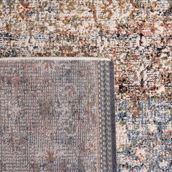 Safavieh Lauren Ralph Medallion Area Rug Ivory Navy Distressed Vintage Transitional Living Room 6'-0" x 9'-2" LRL1614A-6