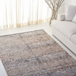 Safavieh Lauren Ralph Medallion Area Rug Ivory Navy Distressed Vintage Transitional Living Room 6'-0" x 9'-2" LRL1614A-6