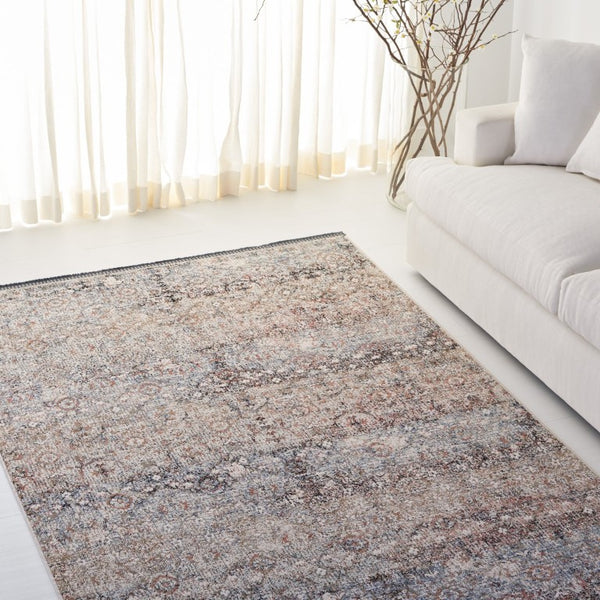 Safavieh Lauren Ralph Medallion Area Rug Ivory Navy Distressed Vintage Transitional Living Room 6'-0" x 9'-2" LRL1614A-6