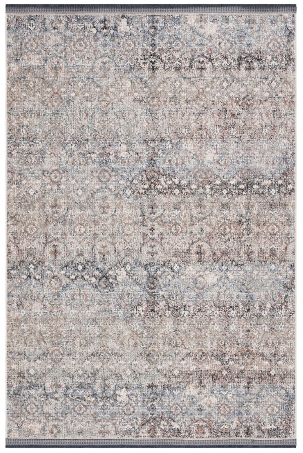 Safavieh Lauren Ralph Medallion Area Rug Ivory Navy Distressed Vintage Transitional Living Room 6'-0" x 9'-2" LRL1614A-6