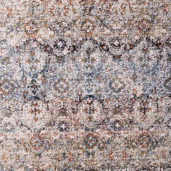 Safavieh Lauren Ralph Medallion Area Rug Ivory Navy Distressed Vintage Transitional Living Room 6'-0" x 9'-2" LRL1614A-6