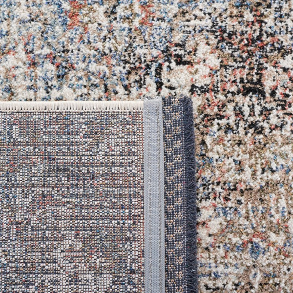 Safavieh Lauren Ralph Medallion Area Rug Ivory Navy Distressed Vintage Transitional Living Room 6'-0" x 9'-2" LRL1614A-6