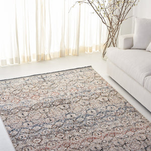 Safavieh Lauren Ralph Transitional Area Rug Power Loomed Turkey Navy Rust Polyester Blend 6'-0" x 9'-2" LRL1614N-6