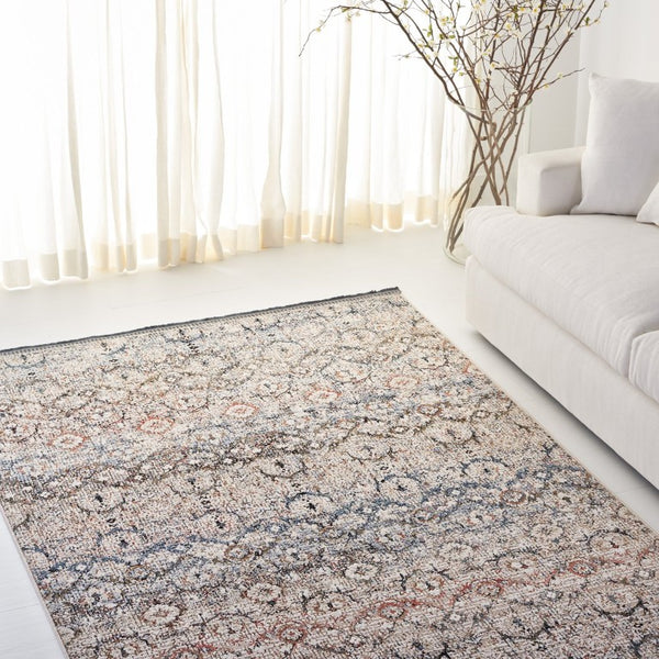 Safavieh Lauren Ralph Transitional Area Rug Power Loomed Turkey Navy Rust Polyester Blend 6'-0" x 9'-2" LRL1614N-6