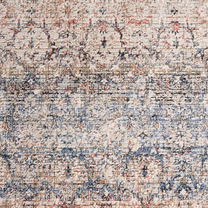 Safavieh Lauren Ralph Transitional Area Rug Power Loomed Turkey Navy Rust Polyester Blend 6'-0" x 9'-2" LRL1614N-6