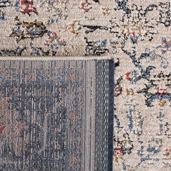 Safavieh Lauren Ralph Transitional Area Rug Ivory Navy Bordered Motif for Living and Dining Rooms 10'-0" x 14'-0" LRL1616A-10