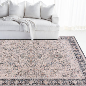 Safavieh Lauren Ralph Transitional Area Rug Ivory Navy Bordered Motif for Living and Dining Rooms 10'-0" x 14'-0" LRL1616A-10