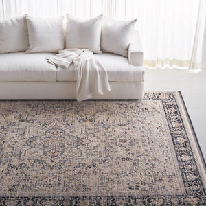 Safavieh Lauren Ralph Transitional Area Rug Ivory Navy Bordered Motif for Living and Dining Rooms 10'-0" x 14'-0" LRL1616A-10