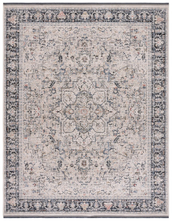 Safavieh Lauren Ralph Transitional Area Rug Ivory Navy Bordered Motif for Living and Dining Rooms 10'-0" x 14'-0" LRL1616A-10